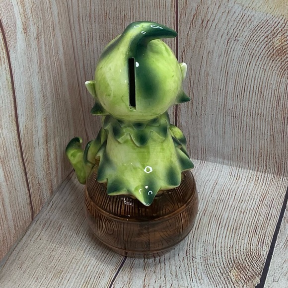 Vintage Lefton Pixie Elf Barrel O Money Bank Marika’s Original - Picture 5 of 13